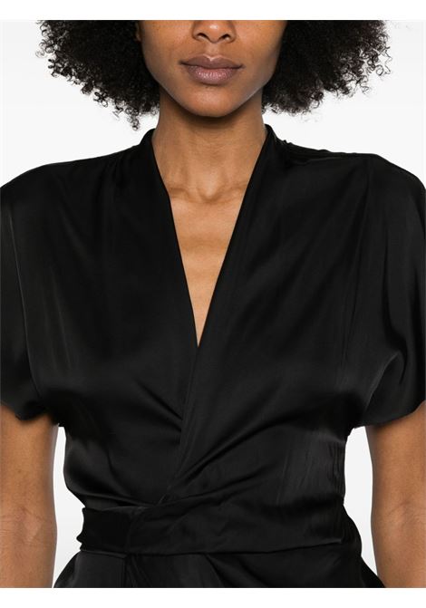 Abito midi a portafoglio in nero Rick owens - donna RICK OWENS | RP01E7542SCH09